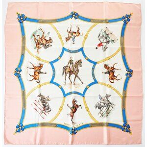 HERMES Silk Scarf Carre 90 Ecole francaise d'equitation Les General L'Hotte 1987